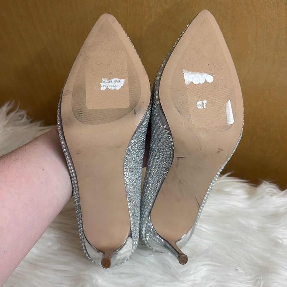 Steve Madden Silver Laveda Crystal Pump In Rhinestone Size 7.5 - Picture 7 of 17